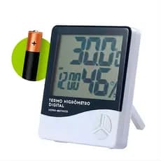 Termo Higrometro Sensor Medidor de Temperatura Umidade do Ar Relogio Digital