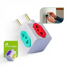 Adaptador Tomada Cubo 4 Entradas Benjamin Colorido 10A e 20A Amperes - Mtones
