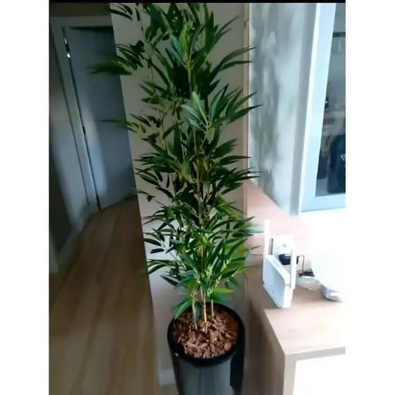 Planta artificial vertical bambu 1mt 1 galho/sem o vaso