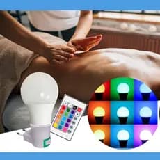 Lampada Cromoterapia Abajur Tomada Relaxa Acalma Rgb Bivolt Colorido Luz Tomada Colorida