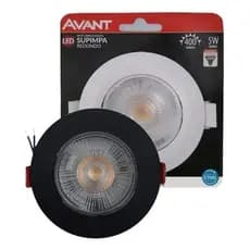 Spot Led Embutir Preto Branco Redondo Quente / Frio Direcionável 5w