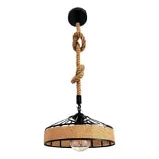 Pendente Led Rustico Lustre De Corda Artesanal Restaurante 30cm ou 50cm