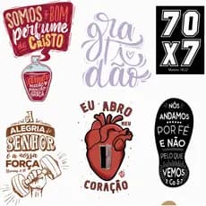 12 Estampas DTF Gospel Cristã alta resolucao para camiseta *pode-se aplicar com ferro de passar