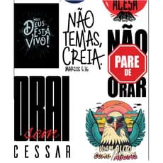 10 Estampas DTF Gospel Cristã alta resolucao para camiseta *pode-se aplicar com ferro de passar