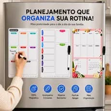 Planner Organizador Lembrete Mensal Semanal Planejamento Magnetico Ima Geladeira Multiuso Universal