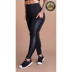 Calça Legging Feminina Fitness Cintura Alta Com Bolso Lateral Cirrê Academia DRB Modas