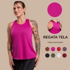 Regata Básica Lisa Modelo Nadador Tela Feminina Camiseta Academia Corrida Tecido Leve DRB Modas