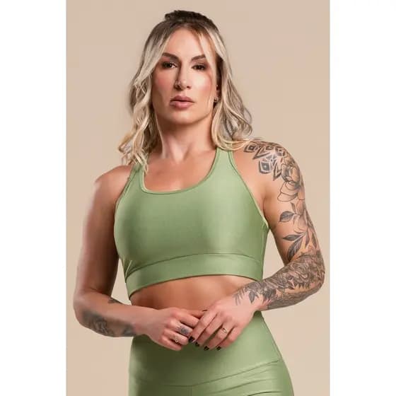 Top Fitness Feminino Nadador Tecido Canelado Academia Moda Treino DRB Modas