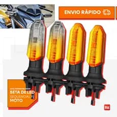 Kit 04 Piscas Moto Seta Led Sequencial Twister CB250 XRE300 Titan