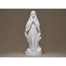 Escultura Nossa Senhora de Fátima - Imagem Nossa Senhora de Fátima Minimalista Branca Mãe de Jesus - Esculturas