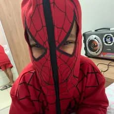 Blusa de frio Homem aranha / casaco infantil com capuz-máscara .