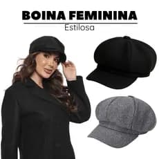 Boina Francesa Inverno Feminina Chapéu Liso Estiloso
