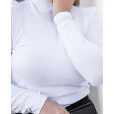 Blusa basica cacharrel manga longa Blusa segunda pele Blusa gola alta Feminina cacharel gola rolê