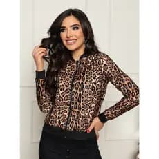 Jaqueta bomber manga longa feminina inverno Oncinha camuflado