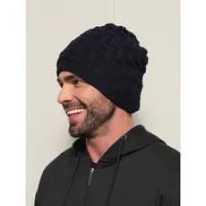 Touca Gorro de Lã Forrada Masculino  Adulto Premium Vira Cachecol chachegol de pescoço Inverno