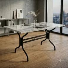 Base Suporte Mesa Jantar 6 Lugares Aço Reforçado Multitampos (Vidro, MDF, Pedras)