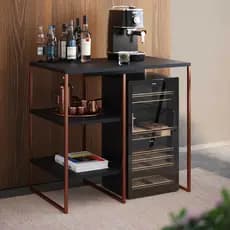 Mesa Aparador Multiuso Industrial Dourada com Prateleiras - Cantinho do Café, Home office, Barzinho.