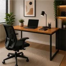 Mesa Escrivaninha Para Quarto 90x45cm MD e Aço Notebook Computador Escritório