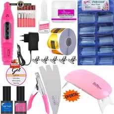 Kit Manicure Iniciante De Unha Cabine Estufa Uv Sun Mini eLixa Lixadeira Caneta Para Unhas