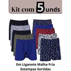 Samba Canção Short Masculino em Malha Fria Liganete estampas sortidas