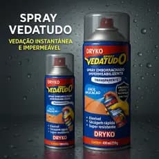 Spray Vedatudo Impermeabilizante 100ml 400ml Antigoteira Veda Trincas Goteiras Infiltrações Paredes