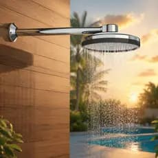Ducha Fria Chuveiro Gelado Piscina Jardim Quintal Cromado Duchinha Chuveirinho Elegante Saída Praia