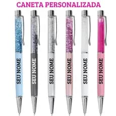 Caneta de Metal c/ Glitter Personalizada c/ seu nome, frase ou logo