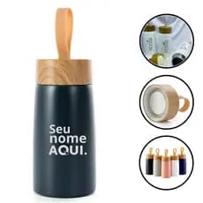 Garrafa Inox Parede Dupla 250ml Personalizada c/ seu nome, frase ou logo