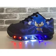 Tênis Infantil LED SONIC de Menino Com Led Luzinha Personagem tenis com luzes coloridas