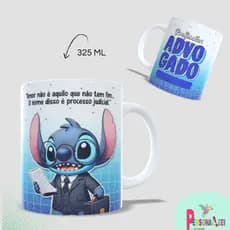 Caneca Personalizada Profissões Stitch Advogado Xícara Personalizada Stitch Caneca para Café