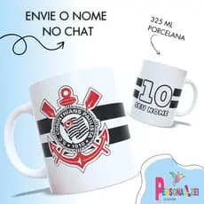 Caneca Personalizada Porcelana Timão Coloque Seu Nome Caneca Time Futebol Xícara Personalizada