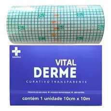 Curativo Filme Transparente Vitalderme Rolo 10cm X 10 Metros