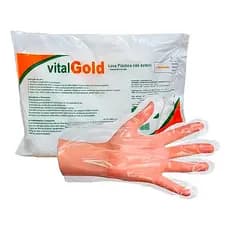 Luva Plástica Estéril Descartável 100un Vitalgold (Lacrado)