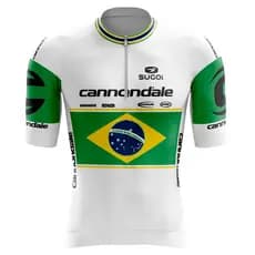 Camisa Ciclismo Canondalle Brasil Branca Proteção Uv50+