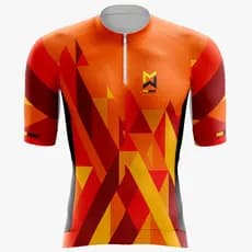 Camisa De Ciclismo Mtb Losangos Laranja Proteção Uv50