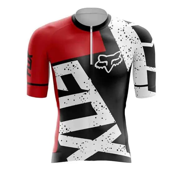 Camisa Ciclismo Fox Vermelha Manga curta Feminina/ Masculina e Infantil  Proteção Uv50+