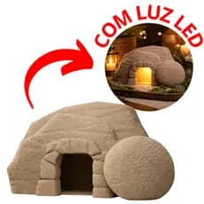 Decoração A Tumba Vazia Iluminada com LED | A Ressurreição – Pronta para Uso
