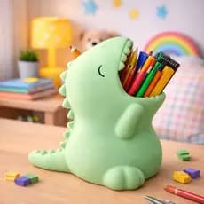Porta Lápis Infantil Dinossauro – Organizador Criativo para Estudo e Mesa