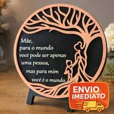 Quadro Decorativo para Mãe com Mensagem – Presente Dia das Mães - Placa Decorativa com Suporte