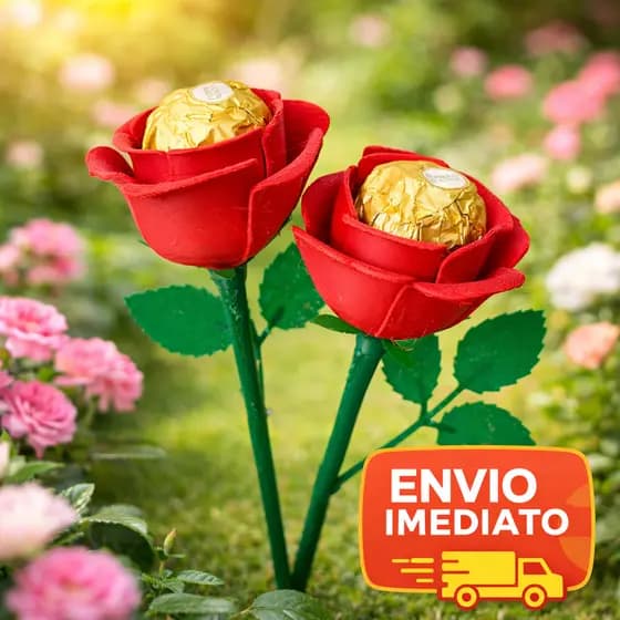 Rosa Porta Chocolate Ferrero Rocher – Presente Romântico, Rosa Decorativa e Lembrancinha