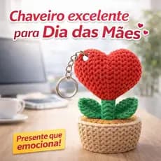 Kit Chaveiros Lembrancinha de Dia das Mães - Estilo Crochê Amigurumi