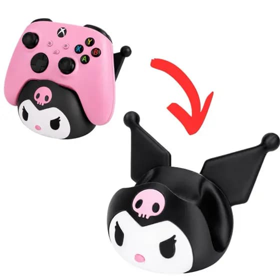 Suporte de Controle Kuromi Gamer Fofo Kawaii Geek PS5 PS4 Xbox Switch Pro Controller