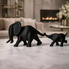 Kit Enfeite Decoração Moderna Mãe e Filhote Elefantes