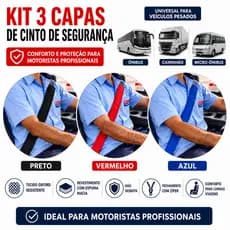 KIT 3 CAPAS DE CINTO para ONIBUS CAMINHÃO MICRO-ONIBUS 75CM ZIPER Tecido Oxford com Zíper