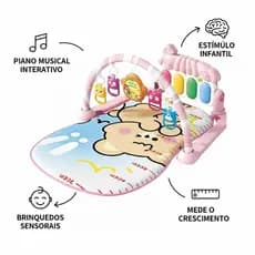 💝💖💞Tapete Bebê de Atividades Musical com Piano Interativo Rosa Azul crianças musica dormir relaxar💞💞