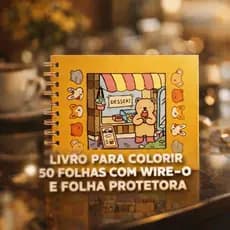 LIVRO PARA COLORIR 50 FOLHAS COM WIRE-O E FOLHA PROTETORA adulto animais pintar relaxar 😍🤩💓🥰infantil
