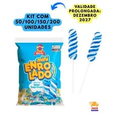 Pirulito Mini Enrolado Psicodélico Azul 300g Aprox 50 Unidades | Lembrancinha Festa Infantil