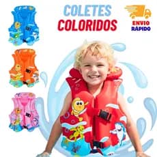 Colete De Natação infantil Com Estampa , Terno Inflável Praia/ Piscina Diversão