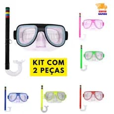 Óculos de Natação Infantil Ajustável – Máscara + Snorkel e Mergulho para Meninos e Meninas