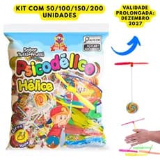 Pirulito Psicodélico com Hélice Brinquedo com Aprox 50 unidades 500g| Festa, Lembrancinha e Doces